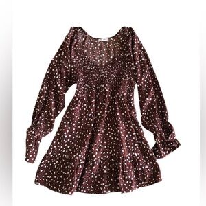 New In Polka Dot Long Sleeve Dress